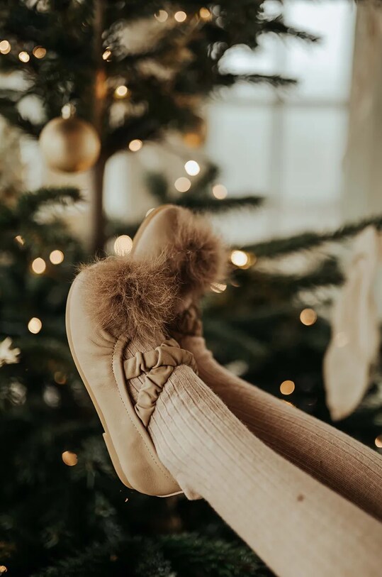 Дитячі шкіряні балетки Donsje Izebella Ballerinas Gift Box бежевий 2028200.22.28