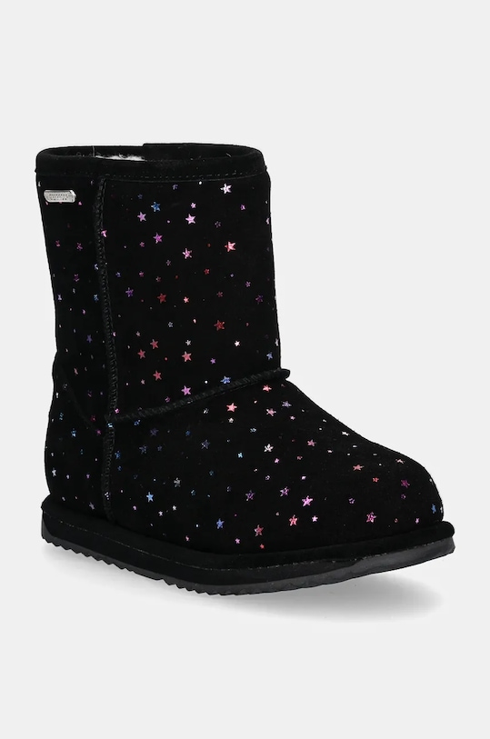 Emu Australia śniegowce zamszowe dziecięce Sparkle Brumby brak zapięcia czarny K13100.Spa