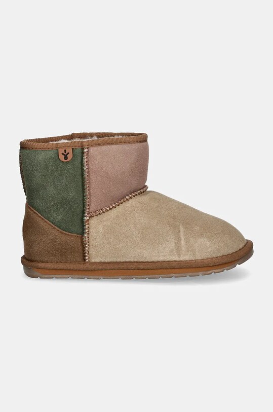 Emu Australia cizme de zapada din piele intoarsa Wallaby Mini Patchwork K13105.Wal bej AW24