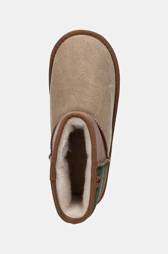 Emu Australia cizme de zapada din piele intoarsa Wallaby Mini Patchwork bej K13105.Wal