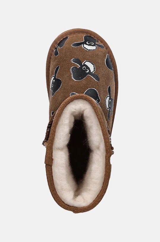 Μπότες χιονιού σουέτ για παιδιά Emu Australia Shaun The Sheep Print καφέ K13107.Sha
