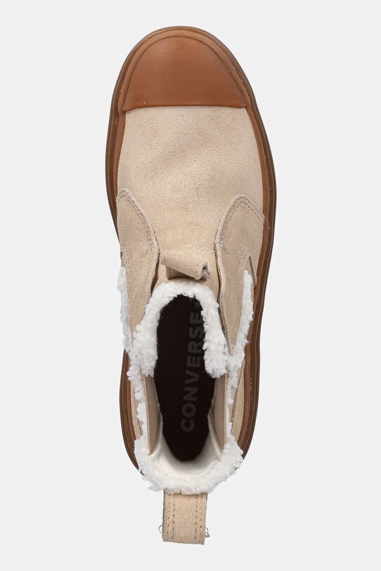 Дитячі замшеві черевики Converse CHUCK TAYLOR AS CHELSEA LUGGED бежевий A09257C