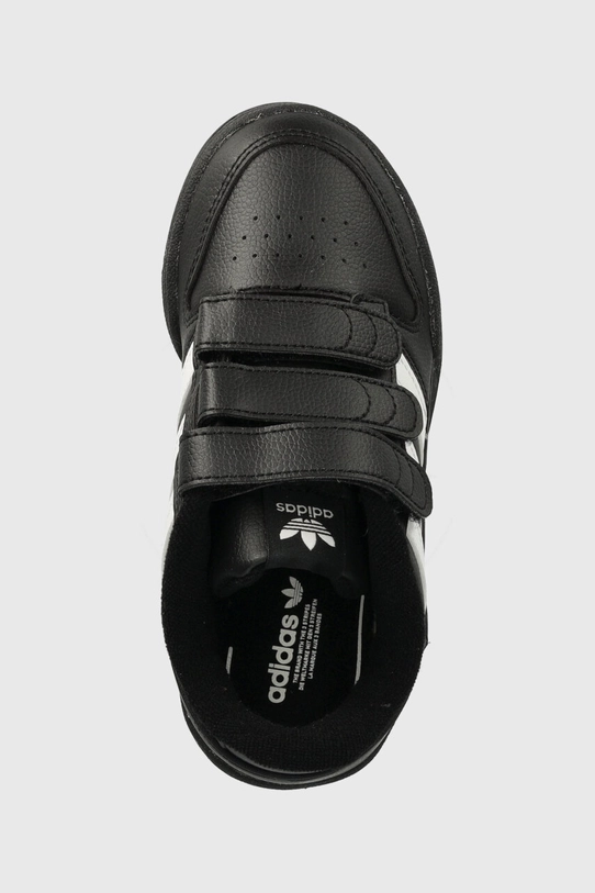 Дитячі шкіряні кросівки adidas Originals TEAM COURT 2 STR CF чорний ID6633