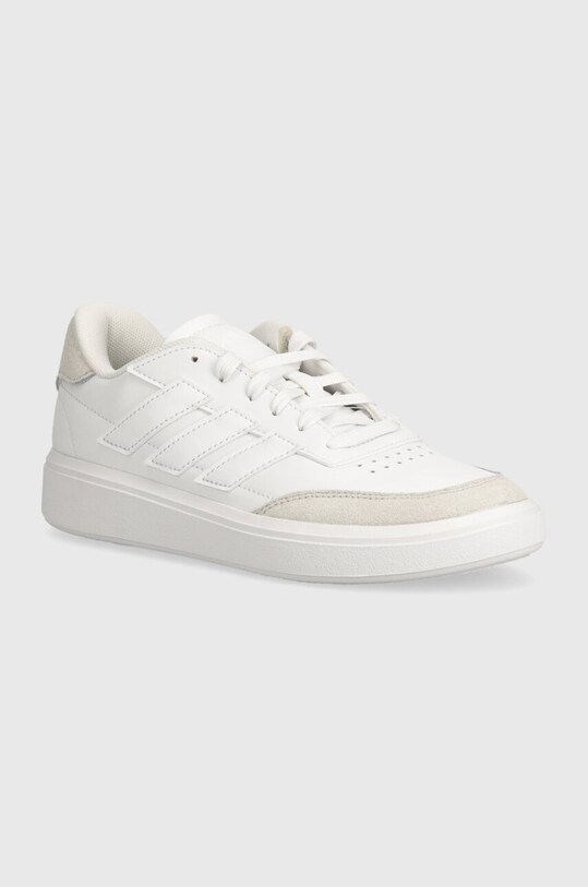 adidas sneakers pentru copii COURTBLOCK piele întoarsă alb ID6501