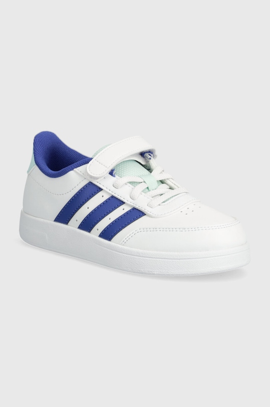 Dětské sneakers boty adidas BREAKNET 2.0 EL C imitace kůže bílá IE3789
