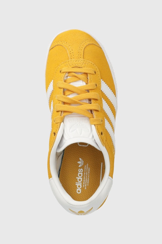 Dječje tenisice od brušene kože adidas Originals GAZELLE C zlatna IF9808