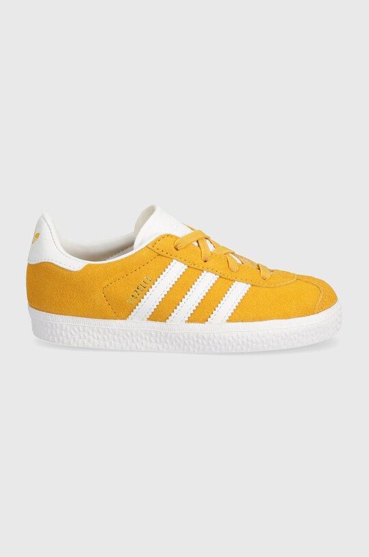 Dječje tenisice od brušene kože adidas Originals GAZELLE CF EL IH0361 zlatna AW24