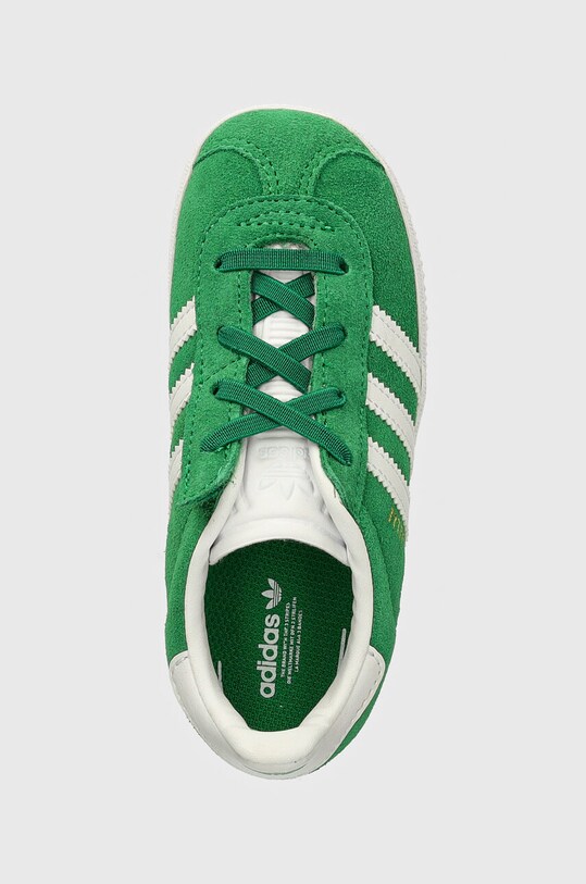 Дитячі замшеві кросівки adidas Originals GAZELLE CF EL зелений IH0363