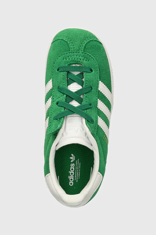 Dječje tenisice od brušene kože adidas Originals GAZELLE CF EL zelena IH0363