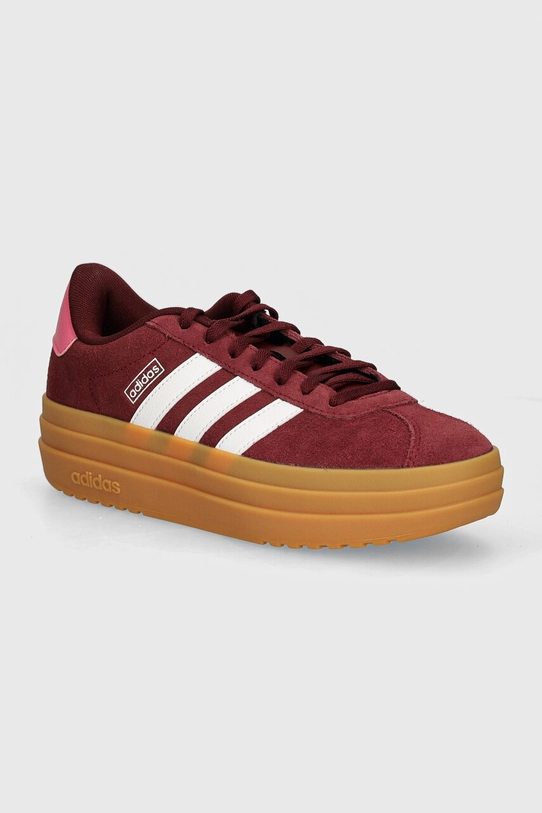 adidas sneakers pentru copii VL COURT BOLD piele întoarsă burgundia IH4780