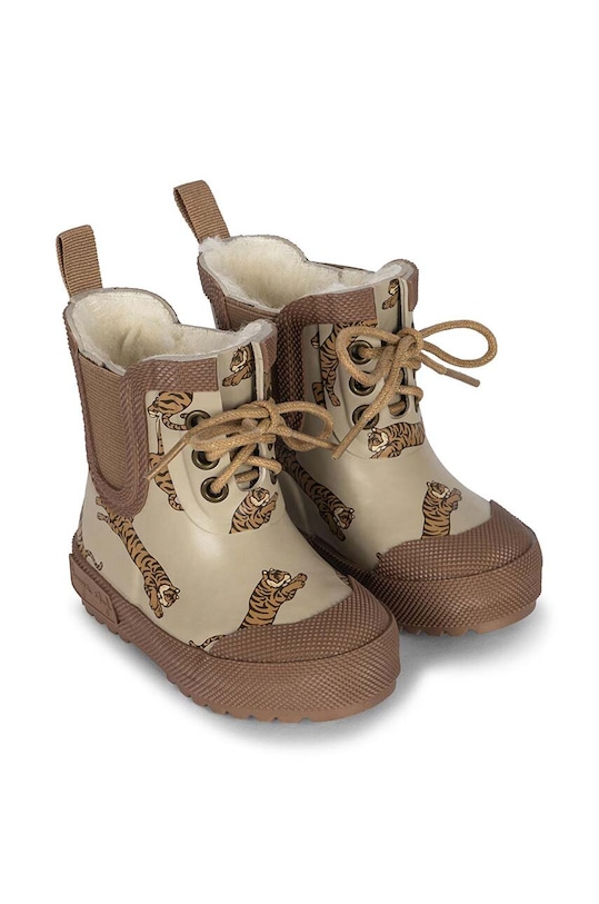 Konges Sløjd kalosze dziecięce THERMO BOOTS PRINT KS101306 brązowy AW24