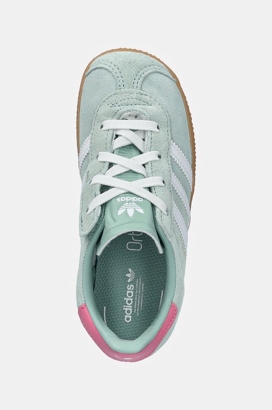 Dječje tenisice od brušene kože adidas Originals GAZELLE CF EL zelena IH2782