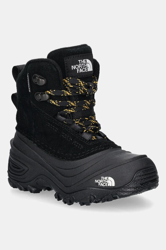 Detské semišové topánky The North Face CHILKAT V LACE WP imitácia semišu čierna NF0A7W5YKX71