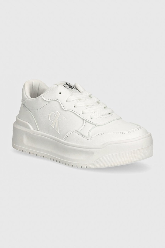 Calvin Klein Jeans sneakersy dziecięce imitacja skóry licowej biały V3A9.80980.30.34