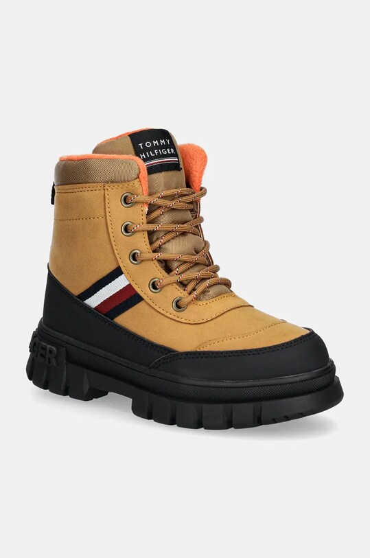 Tommy Hilfiger cizme de iarna pentru copii cu snur maro T3X5.33713.30.34