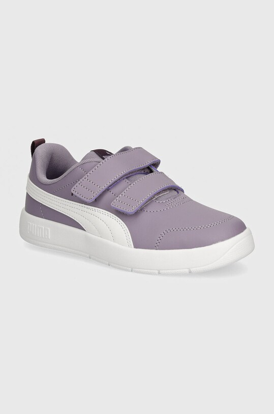 Детские кроссовки Puma Courtflex V3 имитация натуральной кожи фиолетовой 397642