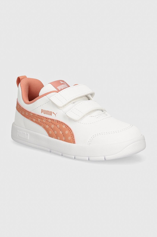 Дитячі кросівки Puma Courtflex V3 Dotty імітація лицьової шкіри помаранчевий 398759