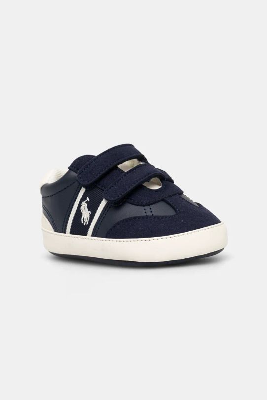 Polo Ralph Lauren sneakersy niemowlęce HERITAGE COURT III T-TOE LAYETTE imitacja skóry licowej granatowy RL00988410