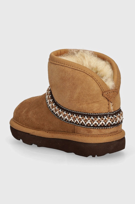 Chłopiec UGG śniegowce zamszowe dziecięce CLASSIC MINI CRESCENT 1157697T brązowy