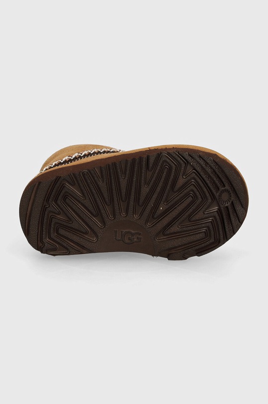 UGG śniegowce zamszowe dziecięce CLASSIC MINI CRESCENT 1157697T brązowy