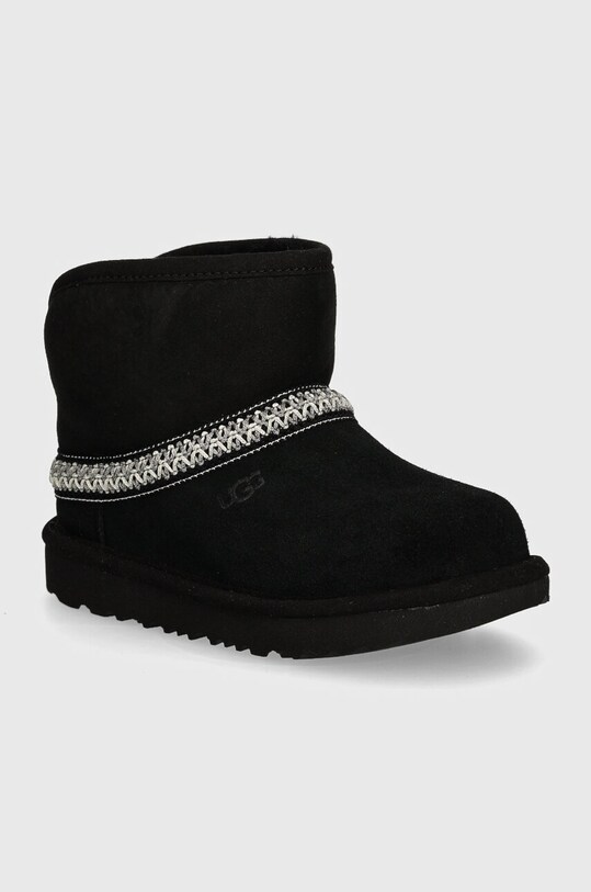 Дитячі замшеві чоботи UGG CLASSIC MINI CRESCENT замша чорний 1157697T