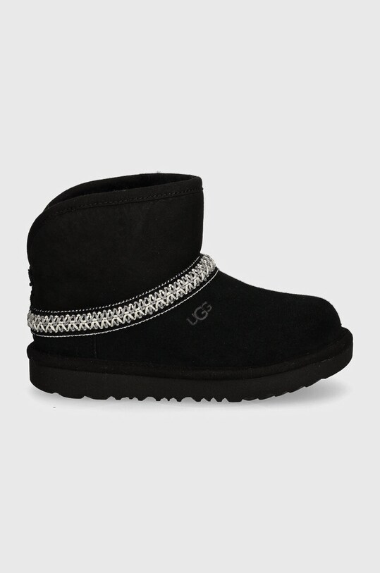 Дитячі замшеві чоботи UGG CLASSIC MINI CRESCENT 1157697T чорний AW24