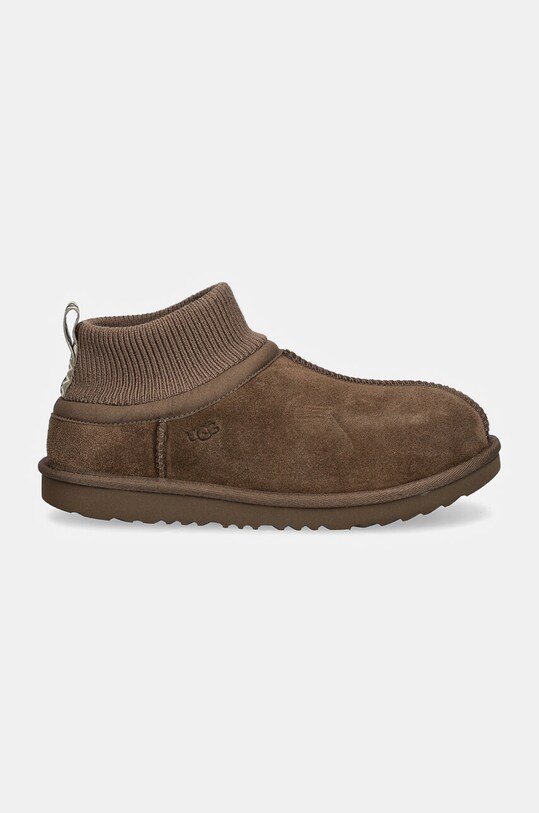 UGG śniegowce zamszowe dziecięce KIDS' CLASSIC ULTRA STRETCH CUFF 1157702K brązowy AW24