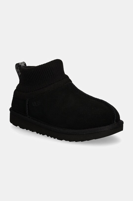 UGG cizme de zapada din piele intoarsa KIDS' CLASSIC ULTRA STRETCH CUFF izolat negru 1157702K