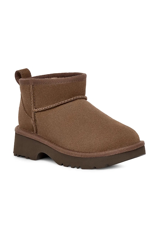 UGG cizme de zapada din piele intoarsa KIDS CLASSIC ULTRA MINI NEW HEIGHTS 1157732K maro AW24