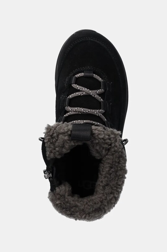 Детские замшевые зимние ботинки UGG TERRETRAIL COZY LACE чёрный 1157574K