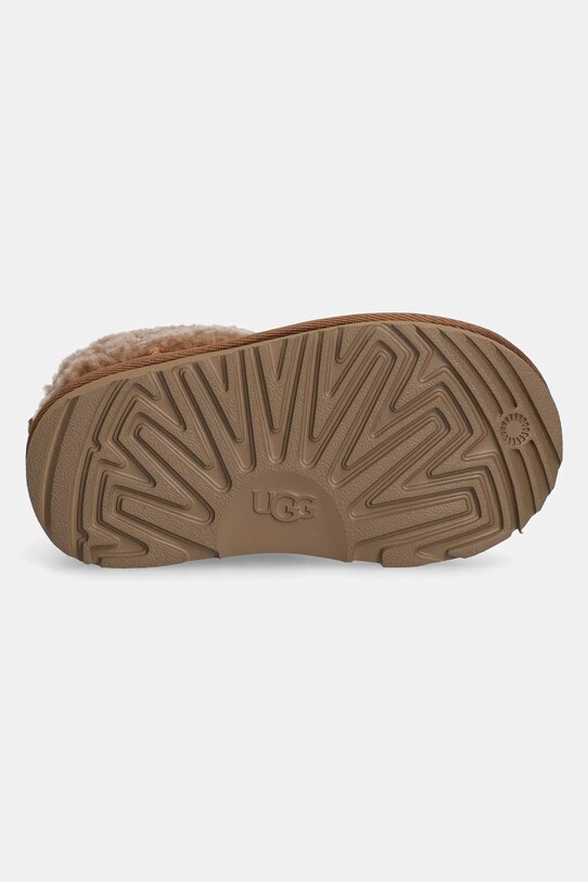 Детские замшевые зимние ботинки UGG CLASSIC ULTRA MINI MAXI CURLY 1157730T коричневый