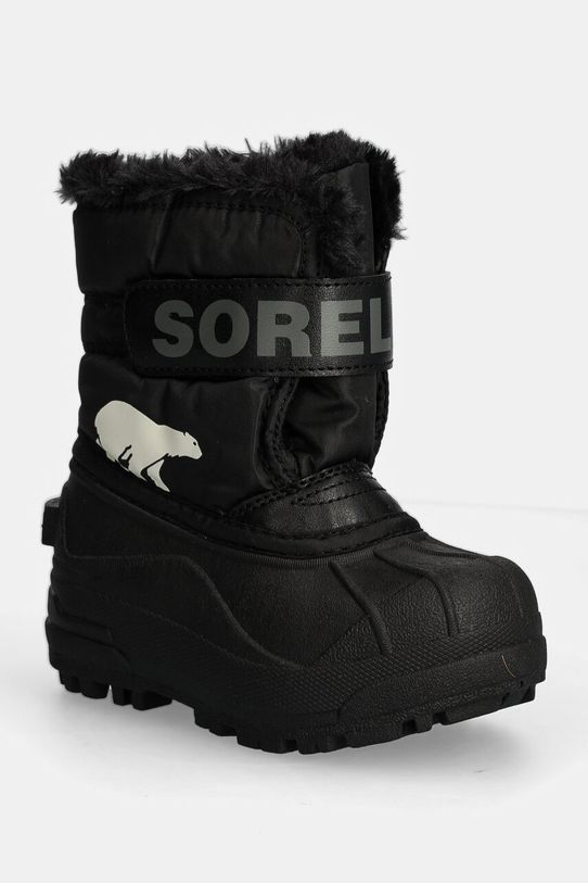 Sorel śniegowce dziecięce TODDLER SNOW COMMAND syntetyczny czarny 2114101