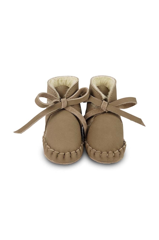 Кожаные кроссовки для младенцев Donsje Pina Classic Booties коричневый 1018200.