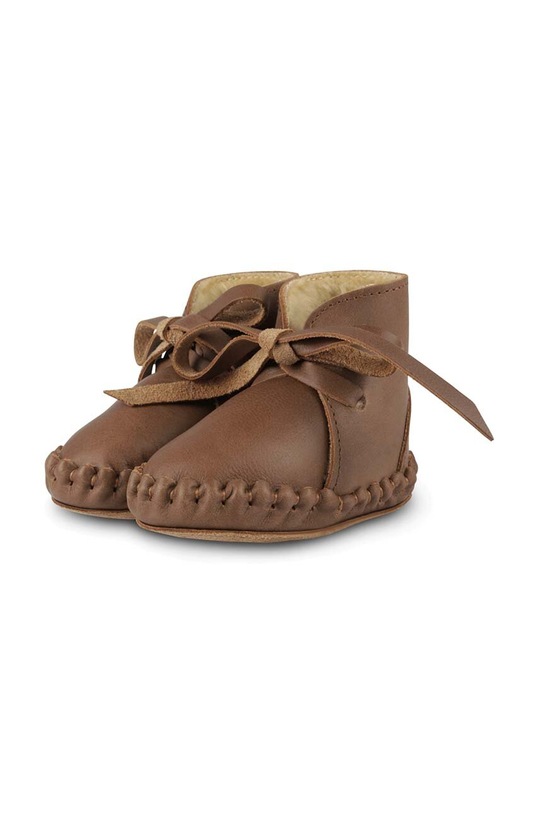 Шкіряні кросівки для немовлят Donsje Pina Classic Booties 1018200. коричневий AW24