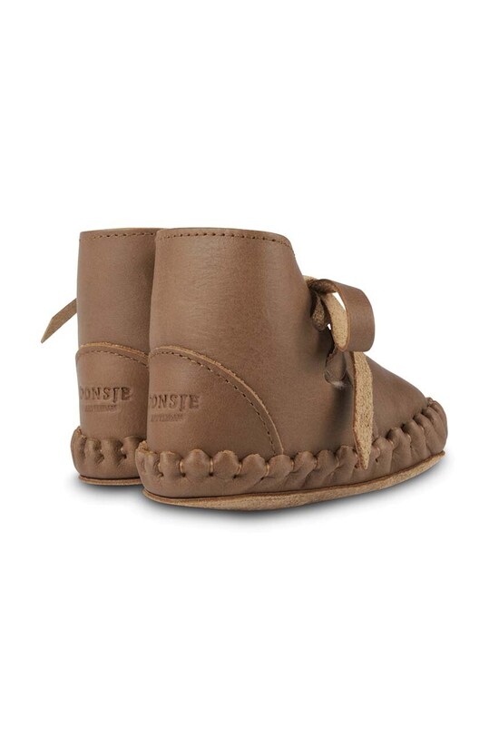 Хлопчик Шкіряні кросівки для немовлят Donsje Pina Classic Booties 1018200. коричневий