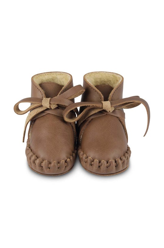 Шкіряні кросівки для немовлят Donsje Pina Classic Booties коричневий 1018200.