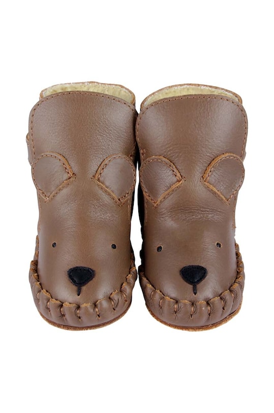 Шкіряні кросівки для немовлят Donsje Kapi Classic Booties Bear коричневий 1028001.