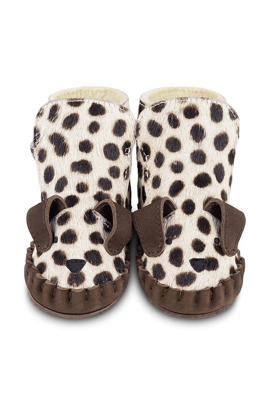 Donsje buty skórzane niemowlęce Kapi Exclusive Booties Dalmatian brązowy 1028120.
