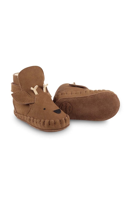 Кожаные кроссовки для младенцев Donsje Kapi Special Booties Stag Для младенцев коричневый 1028303.