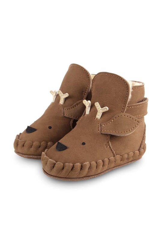 Кожаные кроссовки для младенцев Donsje Kapi Special Booties Stag 1028303. коричневый AW24