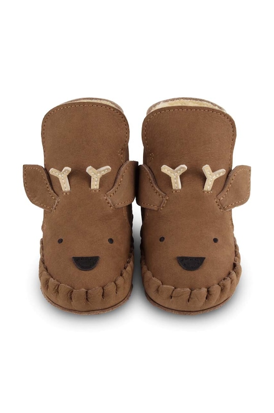 Кожаные кроссовки для младенцев Donsje Kapi Special Booties Stag коричневый 1028303.