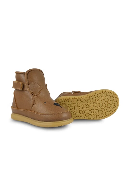 Дитячі шкіряні зимові черевики Donsje Dubu Classic Shoes Bear з утепленням коричневий 1500401.