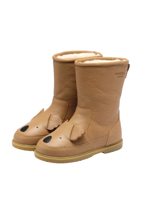 Мальчик Детские кожаные зимние ботинки Donsje Wadudu Classic Boots Koala 2022006.22.28 бежевый