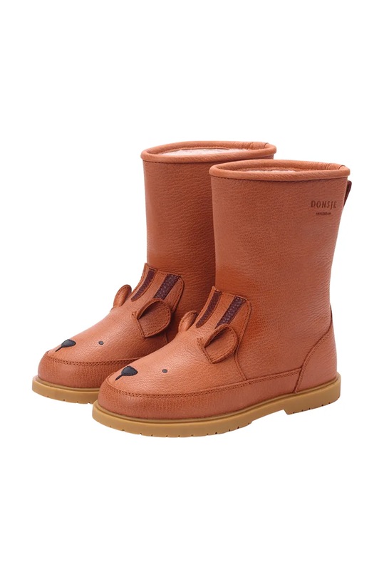 Мальчик Детские кожаные зимние ботинки Donsje Wadudu Classic Boots Tiger 2022011.22.28 оранжевый