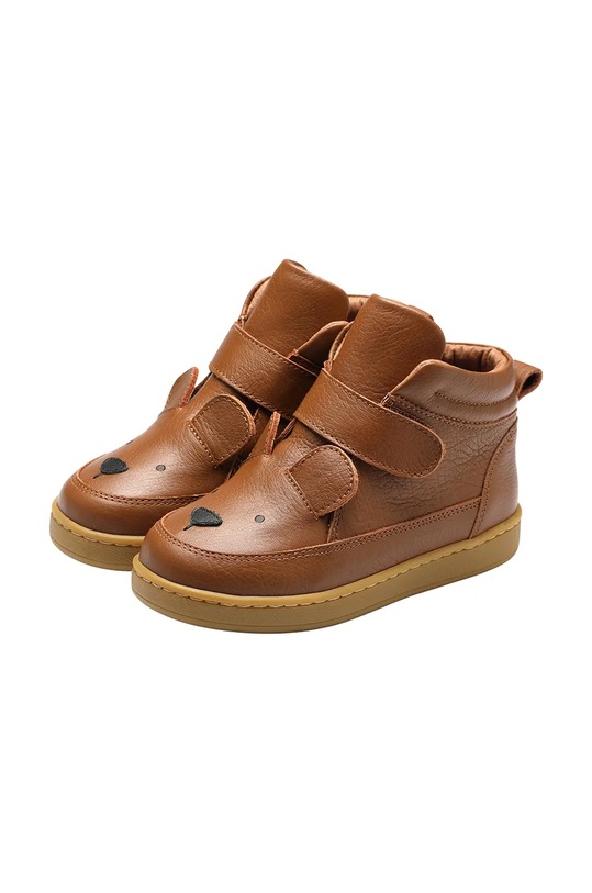 Băieți Donsje teniși din piele copii Mika Sneakers Bear 2024801.29.33 maro