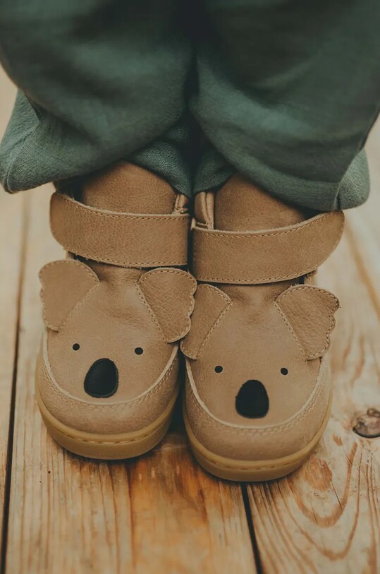 Дитячі шкіряні кросівки Donsje Mika Sneakers Koala висока бежевий 2024803.