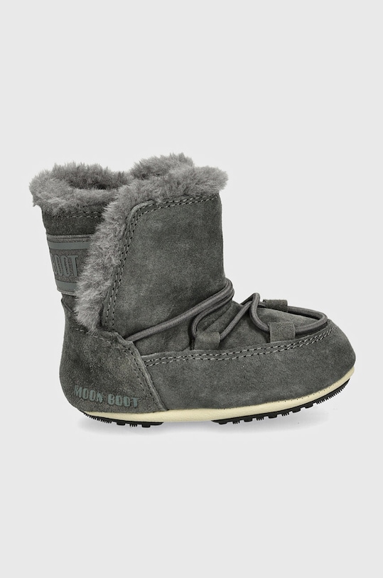 Дитячі замшеві чоботи Moon Boot CRIB SUEDE 80D3401030 сірий AW24