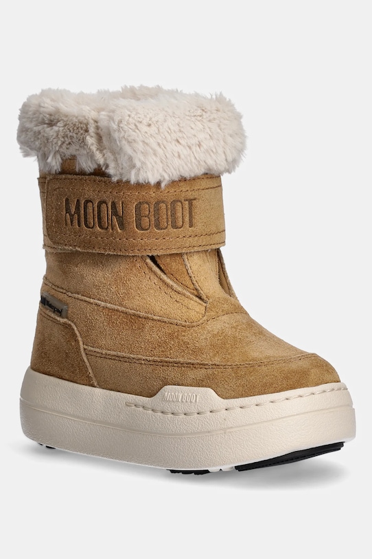 Moon Boot śniegowce dziecięce JR PARK STRAP BOOT SUEDE tekstylny brązowy 80D3440040.27.34