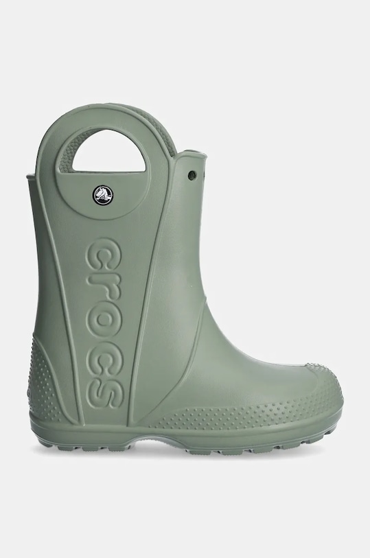 Dječje gumene čizme Crocs HANDLE RAIN BOOT 12803.HANDLE.RAIN.BOO zelena AW24