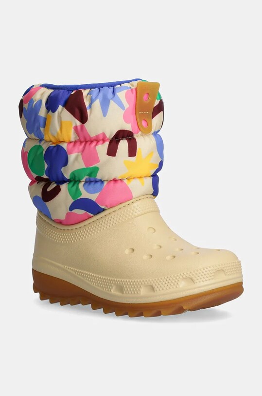 Дитячі чоботи Crocs CLASSIC NEO PUFF GEO SHAPES BOOT з утепленням бежевий 210410.CLASSIC.NEO.PUFF